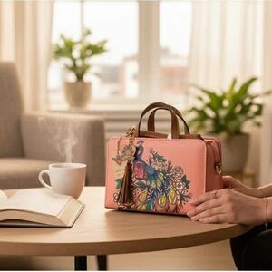 NEW Embossed Artisan PEACOCK Mexican Cross Body Handbag Purse